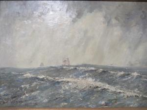 WATERS John 1946,Stormy seascape with sailing vessels in a heavy sw,Cuttlestones GB 2024-01-11