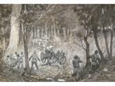 WATERS S.BOWE,Boer War scurmish in a forest setting,Capes Dunn GB 2015-05-27
