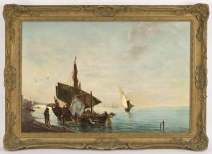WATKIN WC,depicting a marine scene with fishing vessels,Dallas Auction US 2009-03-18