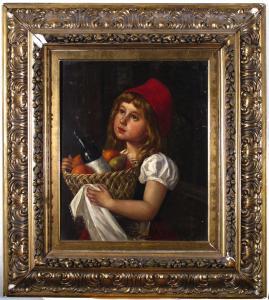 WATKINS Edw,A young girl holding a basket of fruit and wine,Woolley & Wallis GB 2014-03-19
