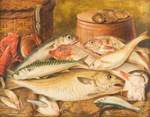 WATKINS James 1800-1810,Kitchen still life with fish, lobster, cra,1850,Hargesheimer Kunstauktionen 2020-09-12