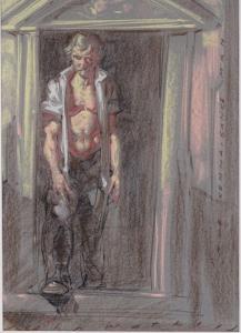 Watkiss John 1961,figure in a doorway,Burstow and Hewett GB 2018-09-20