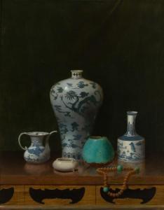 WATROUS Harry Wilson 1857-1940,Still Life with Blue and White Porcelain,William Doyle US 2022-05-04