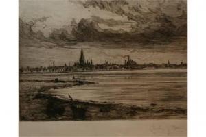 WATSON CHARLES J,Coastal Scene with Town to Distance,1878,Keys GB 2015-02-06