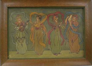WATSON Dawson 1864-1939,Four dancing women,1899,CRN Auctions US 2017-04-30