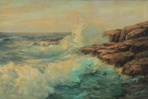WATSON Edmund 1814-1887,Surf Crashing on Rocky Shoreline,Burchard US 2015-06-28