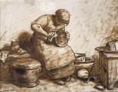 WATSON James Douglas 1913-1972,A Peasant Girl Scouring a Kettle,Christie's GB 2001-03-22