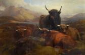 WATSON JNR. William 1859-1921,Highland cattle with mountains and ,1878,The Cotswold Auction Company 2017-05-16