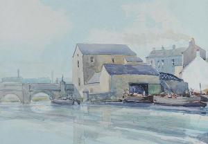 WATSON John,MOORED BOATS ON THE LAGAN,Ross's Auctioneers and values IE 2014-11-05