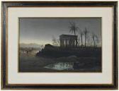 WATSON Paul Fletcher 1842-1907,Oasis at Philae, Egypt,1900,Brunk Auctions US 2020-02-07