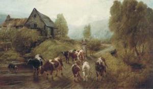 WATSON Robert 1874-1920,Cattle fording a mill stream,Christie's GB 2004-03-04