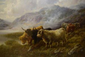 WATSON Robert 1874-1920,Highland cattle in a landscape,Lawrences of Bletchingley GB 2021-06-08