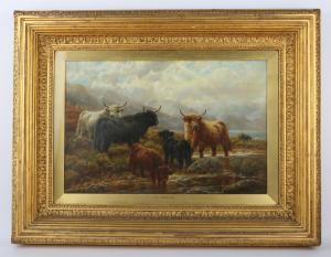 WATSON Robert 1874-1920,highland cattle in a mountainous landscape,1914,Ewbank Auctions 2022-09-22