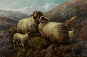 WATSON Robert 1874-1920,Sheep with their lambs on the hillside,1910,Bonhams GB 2023-03-08