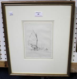 WATSON Thomas Boswall, Dr 1815-1860,Study of a Chinese Junk,Tooveys Auction GB 2018-01-24