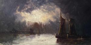 WATSON Thomas J. 1847-1912,Twilight Shipping on the Thames,David Lay GB 2021-03-17