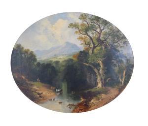 WATT William Godfrey,Cattle watering in a mountainous landscape,19th century,Tennant's 2020-11-14