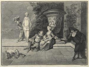 WATTEAU DE LILLE Francois L. Joseph 1758-1823,Les comédiens italiens,Daguerre FR 2017-03-27