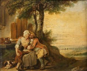 WATTEAU DE LILLE Louis Joseph 1731-1798,L'heureuse famille,Daguerre FR 2023-05-12