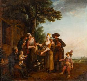 WATTEAU DE LILLE Louis Joseph 1731-1798,Pastoral scene with rusti,1781,Bearnes Hampton & Littlewood 2023-01-17