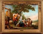 WATTEAU DE LILLE Louis Joseph 1731-1798,Réjouissance familiale dans un pay,Boscher-Studer-Fromentin 2016-12-12
