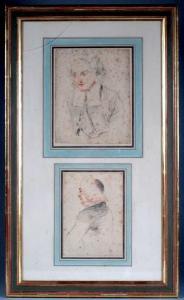 WATTEAU Jean Antoine 1684-1721,Deux portraits d'hommes,Audap-Mirabaud FR 2014-10-31