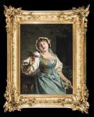WATTER Joseph 1838-1913,Portrait eines reizenden jungen Mädchens im Rokoko,1885,Zeller DE 2020-06-24