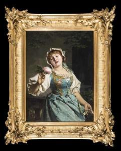 WATTER Joseph 1838-1913,Portrait eines reizenden jungen Mädchens im Rokoko,1885,Zeller DE 2020-06-24