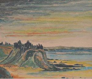 WATTERS George,DUNLUCE CASTLE ON THE ANTRIM COAST,Ross's Auctioneers and values IE 2017-03-29