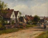 WATTS Frederick William,Cart outside a country cottage, village scene beyo,Dreweatts 2020-11-24