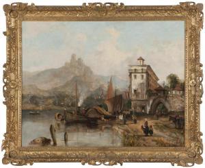 WATTS Fredrick Waters 1800-1862,The Rhine at Drachenfels,John Moran Auctioneers US 2013-06-18
