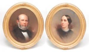 WAUGH Samuel B 1814-1885,Husband and wife dressed in black,1866,Garth's US 2021-03-19