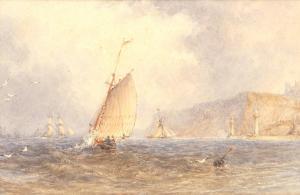 WEATHERILL George 1810-1890,Sailing off Whitby; Beached vessel at low tide, Wh,Bonhams GB 2024-04-24