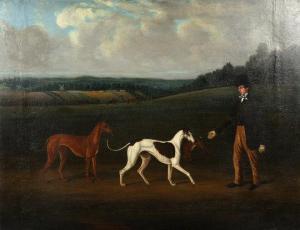 weaver charles 1774-1843,Extensive Landscape with Gentleman and Greyhounds ,Mealy's IE 2009-09-29