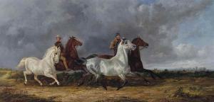 WEBB Byron 1846-1866,Le départ pour le marché aux chevaux, à l'approche,Christie's GB 2015-09-28