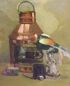 WEBB DORETHY GERTRUDE 1886-1960,Still Life Study of Copper Ship\’s Lamp,Keys GB 2013-04-05