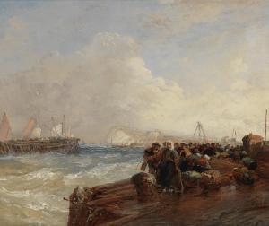 WEBB James 1825-1895,Dutch fisherfolk on a pier,Bonhams GB 2024-04-24