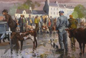 WEBB Kenneth 1927,MARKET DAY, CLIFDEN, COUNTY GALWAY,Whyte's IE 2018-10-01