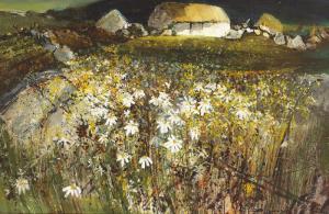 WEBB Kenneth 1927,THATCHED COTTAGES AND WILD DAISIES,Whyte's IE 2013-09-30