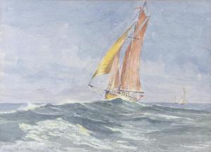 WEBB Montague 1950-1975,study of a yacht in full sail,Denhams GB 2021-06-16