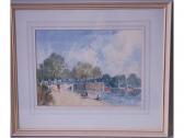 WEBB Montague 1950-1975,study of Molesey lock,Wellers Auctioneers GB 2007-07-21