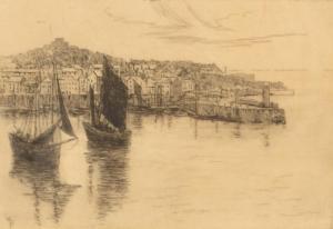 WEBB ROBINSON maria d 1874-1910,The Harbour, St Ives Etching Possibly,David Lay GB 2017-01-26