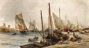 WEBB William Edward 1862-1903,Fishermen in the harbour,1884,Palais Dorotheum AT 2024-02-21