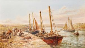 WEBB William Edward 1862-1903,The quayside Hauling in a fishing boat Each,Tennant's GB 2023-11-11