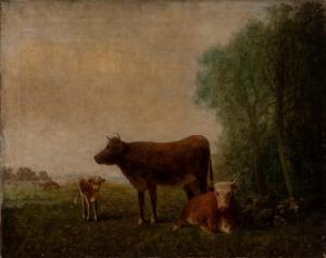 WEBBER Wesley Elbridge 1841-1914,Cattle in a field.,Eldred's US 2024-01-05