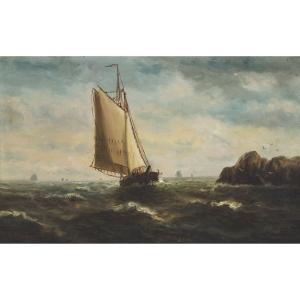 WEBBER Wesley Elbridge 1841-1914,SHIPS AT SEA,Waddington's CA 2023-12-14