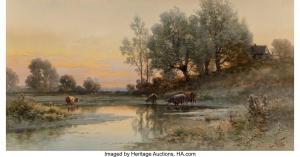 WEBER Carl 1850-1921,Cattle in Pond,Heritage US 2023-03-03