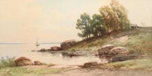 WEBER Carl 1850-1921,Peaceful Day Sailing on Lake George?,Burchard US 2022-06-18