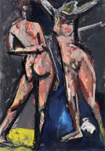 WEBER Horst,Zwei weibliche Akte, einander zugewandt,1989,Schmidt Kunstauktionen Dresden 2018-03-24