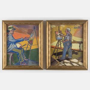 WEBER James 1888-1958,Two Portraits of Artists Painting,Gray's Auctioneers US 2017-04-12